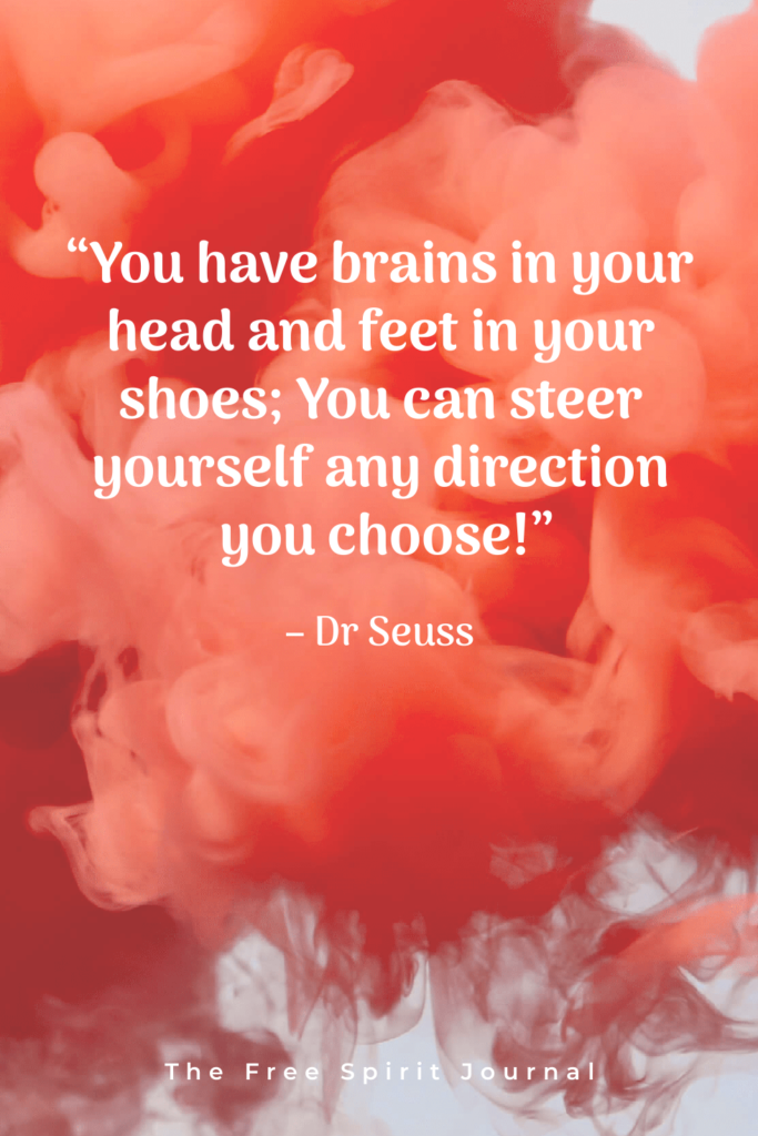 “You have brains in your head and feet in your shoes; You can steer yourself any direction you choose!”– Dr Seuss, life quotes